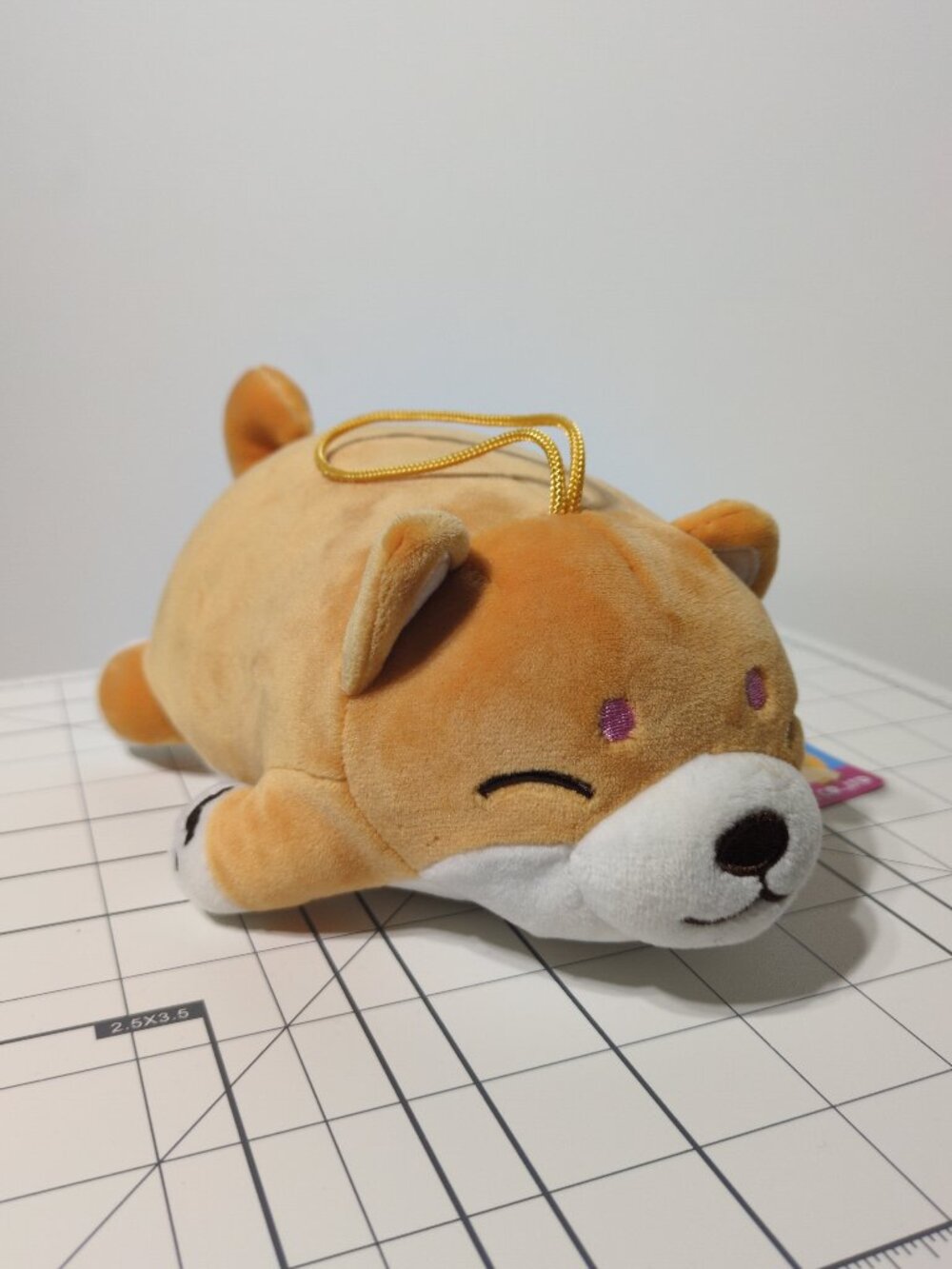 Shiba Inu Hanging Plush 11 Inch Smiling Stuffed Animal Embroidered